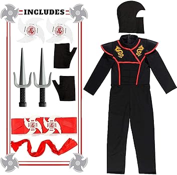 Amazon.com: SATKULL Ninja Costumes for Kids Muscle Ninja